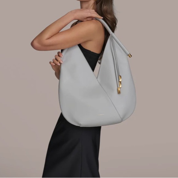 Donna Karan Baldwin Shoulder Bag with Pouch and Leather Wrapped Handles - Picture 4 of 12